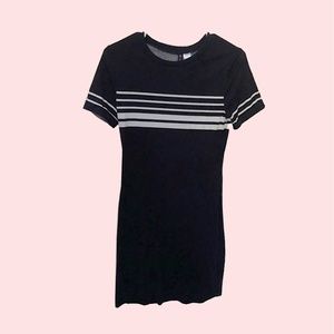 H&M MAXI NAVY BLUE STRIPED DRESS